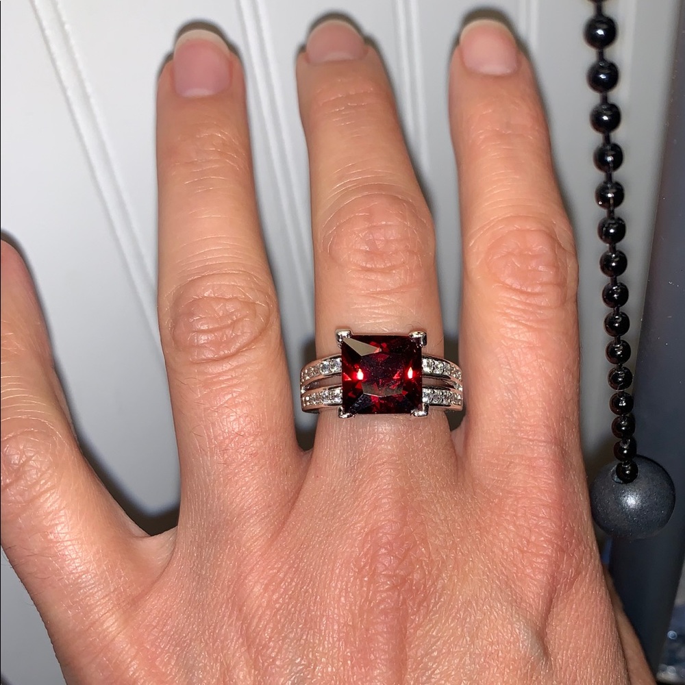 White Gold Rodium Statement Ring